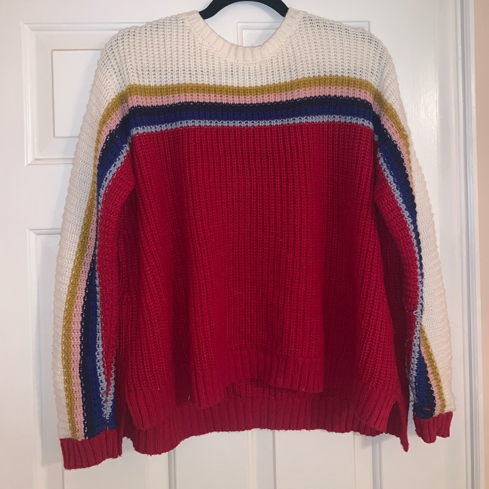 TRUE CRAFT Multicolored Striped Knit Sweater